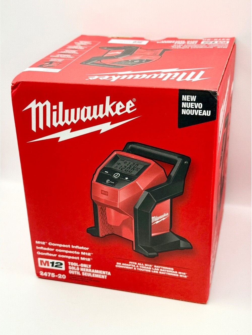 New- Milwaukee 2475-20 M12 Compact Inflator - Red